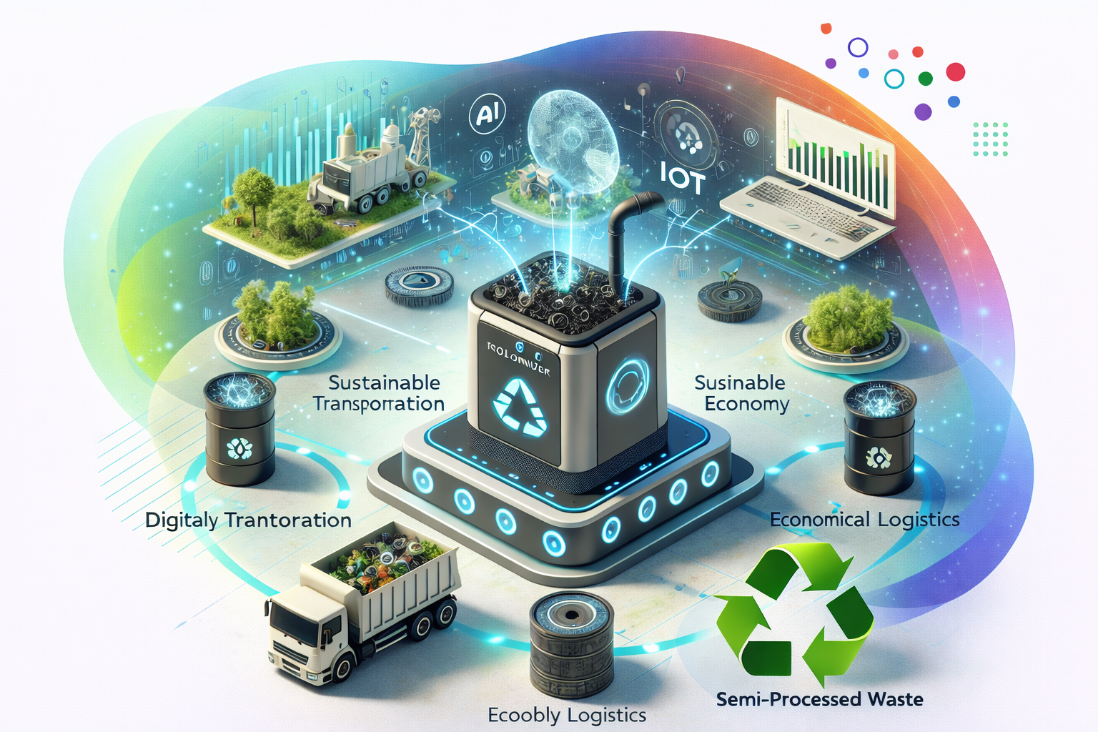 futuristic eco friendly logistics and waste management