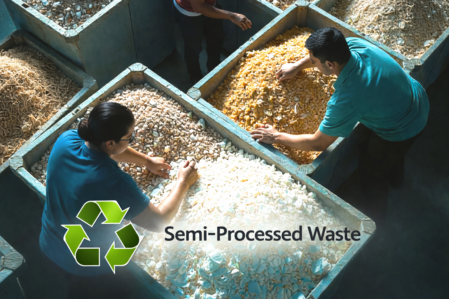 sorting through semi processed materials